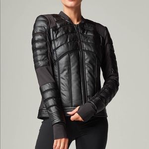 Blanc Noir (faux) leather Mesh Bomber Moto Jacket